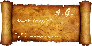 Adamek Gergő névjegykártya