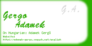 gergo adamek business card