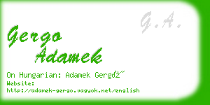 gergo adamek business card